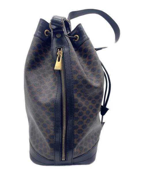 CELINE（セリーヌ）CELINE (セリーヌ) 巾着バッグ ブラック×ブラウンの古着・服飾アイテム