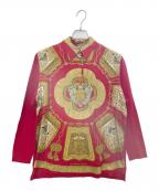 HERMESエルメス）の古着「ニットポロシャツ」｜レッド