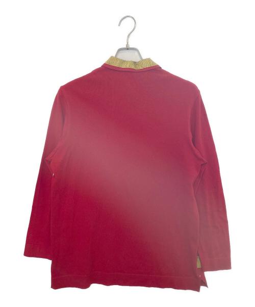 HERMES（エルメス）HERMES (エルメス) ニットポロシャツ レッド サイズ:Mの古着・服飾アイテム