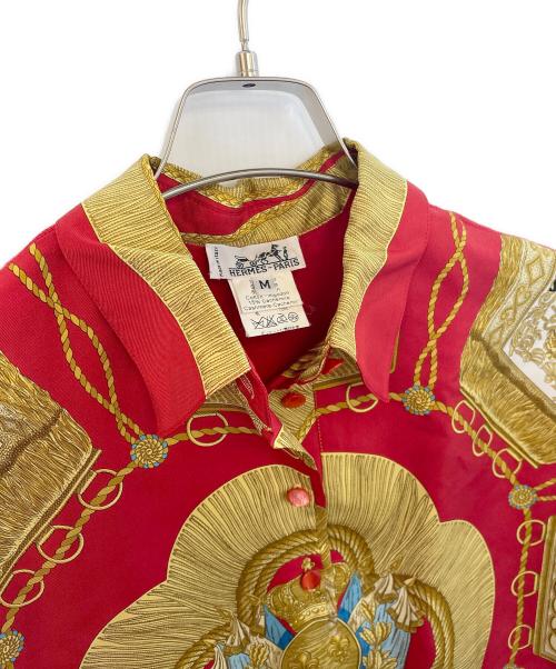 HERMES（エルメス）HERMES (エルメス) ニットポロシャツ レッド サイズ:Mの古着・服飾アイテム