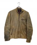 GSC ON TIMEジーエスシーオンタイム）の古着「レザージャケット」｜ベージュ