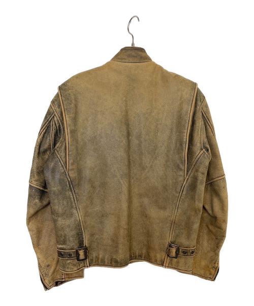 GSC ON TIME（ジーエスシーオンタイム）GSC ON TIME (ジーエスシーオンタイム) レザージャケット ベージュ サイズ:Lの古着・服飾アイテム