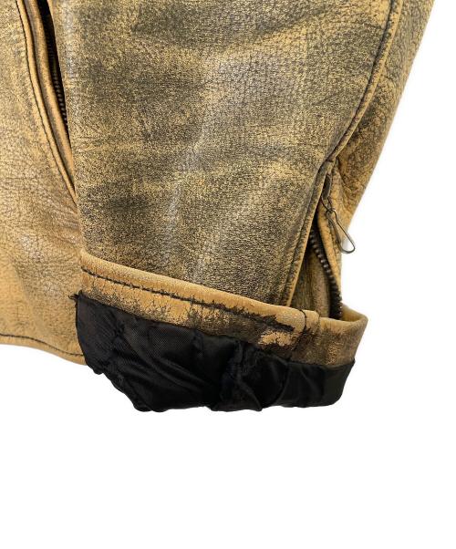 GSC ON TIME（ジーエスシーオンタイム）GSC ON TIME (ジーエスシーオンタイム) レザージャケット ベージュ サイズ:Lの古着・服飾アイテム