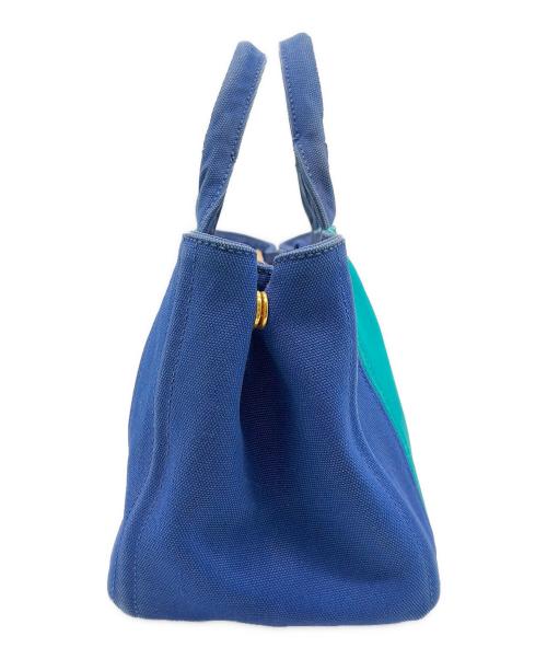 PRADA（プラダ）PRADA (プラダ) 2WAYショルダーバッグ ネイビー×グリーンの古着・服飾アイテム