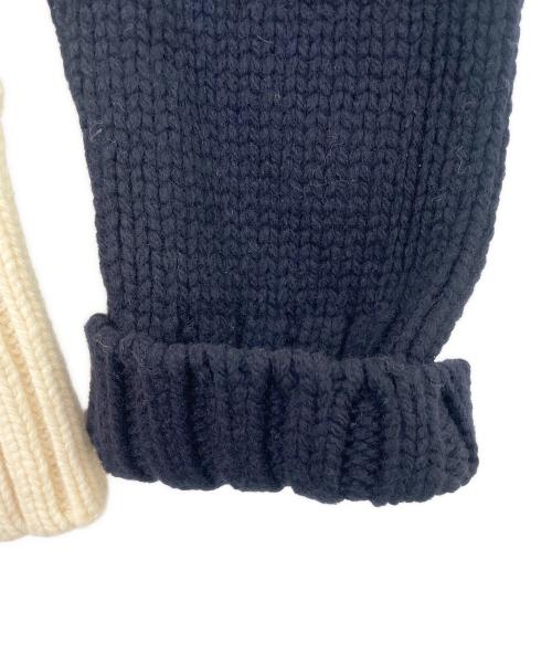 sacai（サカイ）sacai (サカイ) 再構築ローゲージニット ネイビー×ホワイト サイズ:2の古着・服飾アイテム