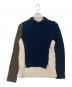 sacai（サカイ）の古着「再構築ローゲージニット」｜ネイビー×ホワイト