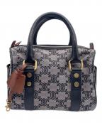 CELINEセリーヌ）の古着「ジャガードミニボストンバッグ」｜グレー×ブラック