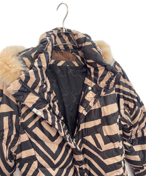 BALMAIN（バルマン）BALMAIN (バルマン) ダウンコート ブラック×ベージュ サイズ:Lの古着・服飾アイテム