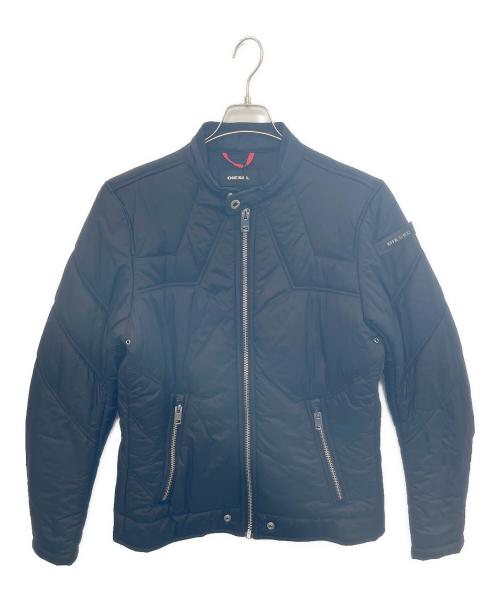 DIESEL（ディーゼル）DIESEL (ディーゼル) 中綿ライダースジャケット ブラック サイズ:M 未使用品の古着・服飾アイテム