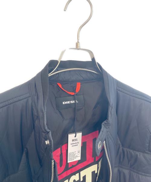 DIESEL（ディーゼル）DIESEL (ディーゼル) 中綿ライダースジャケット ブラック サイズ:M 未使用品の古着・服飾アイテム