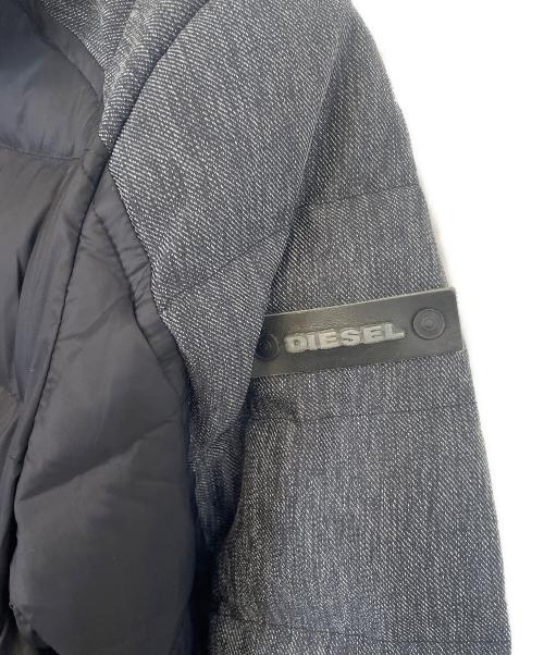 DIESEL（ディーゼル）DIESEL (ディーゼル) 切替キルティングジャケット グレー×ブラック サイズ:Mの古着・服飾アイテム
