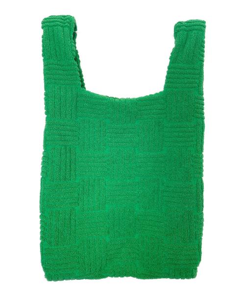 BOTTEGA VENETA（ボッテガベネタ）BOTTEGA VENETA (ボッテガベネタ) パイル地ショルダーバッグ 黄緑の古着・服飾アイテム