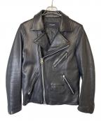 nano・universeナノ・ユニバース）の古着「ダブルライダースジャケット」｜ブラック