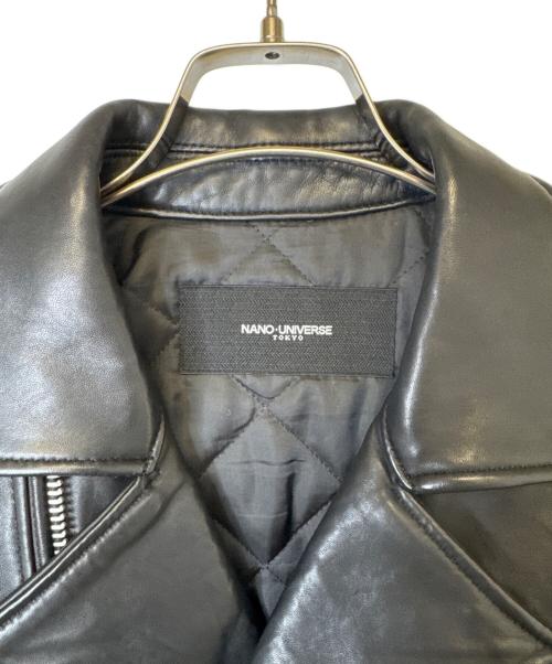 nano・universe（ナノ・ユニバース）nano・universe (ナノ・ユニバース) ダブルライダースジャケット ブラック サイズ:Ｍの古着・服飾アイテム