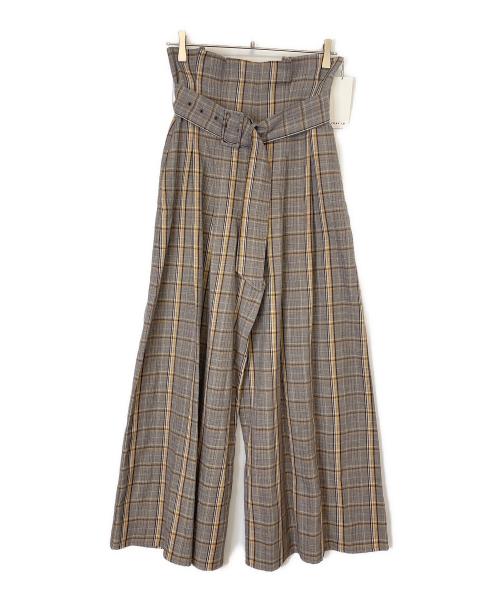 FRAY ID（フレイ アイディー）FRAY ID (フレイ アイディー) ウールリネンパンツ ブラウン サイズ:1 未使用品の古着・服飾アイテム