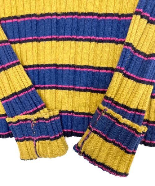 nagonstans（ナゴンスタンス）nagonstans (ナゴンスタンス) 薄手ニット ネイビー×ブラウン サイズ:38の古着・服飾アイテム