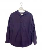 OVERCOATオーバーコート）の古着「フード付きウールシャツ」｜ネイビー