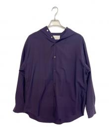 OVERCOAT（オーバーコート）の古着「フード付きウールシャツ」｜ネイビー