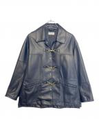 taupeトープ）の古着「フェイクレザージャケット」｜ブラック