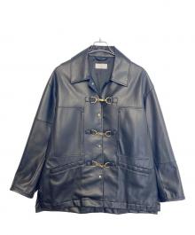 taupe（トープ）の古着「フェイクレザージャケット」｜ブラック