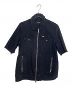 DIESELディーゼル）の古着「半袖デニムカットソー」｜ブラック