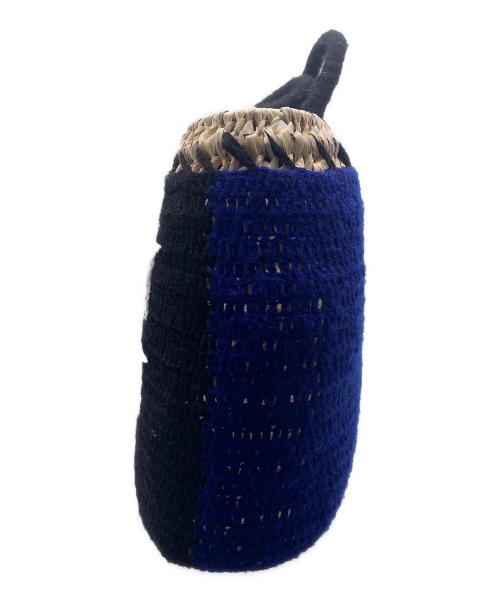 UNITED ARROWS（ユナイテッドアローズ）UNITED ARROWS (ユナイテッドアローズ) カゴバッグ ブルー×ナチュラルの古着・服飾アイテム