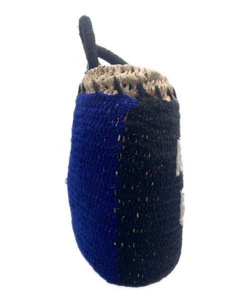 UNITED ARROWS（ユナイテッドアローズ）UNITED ARROWS (ユナイテッドアローズ) カゴバッグ ブルー×ナチュラルの古着・服飾アイテム