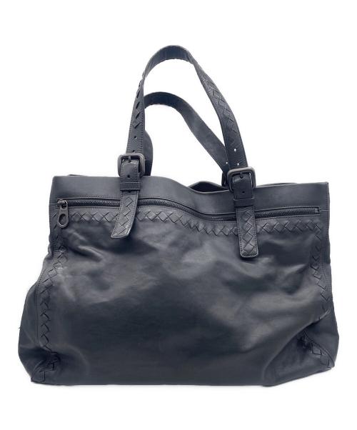 BOTTEGA VENETA（ボッテガベネタ）BOTTEGA VENETA (ボッテガベネタ) レザートートバッグ ブラックの古着・服飾アイテム