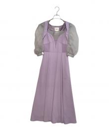Ameri（アメリ）の古着「AMERI アメリ シアー袖 セットワンピース CLIONE SLEEVE DRESS」｜ラベンダー