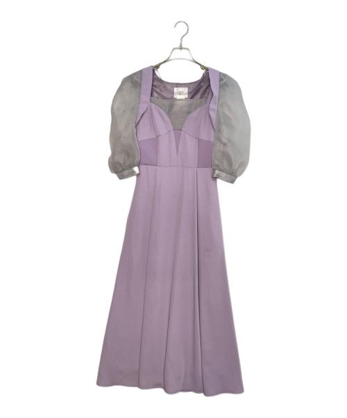 Ameri（アメリ）Ameri (アメリ) AMERI アメリ シアー袖 セットワンピース CLIONE SLEEVE DRESS ラベンダー サイズ:Sの古着・服飾アイテム