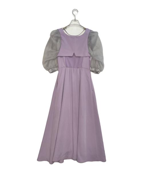 Ameri（アメリ）Ameri (アメリ) AMERI アメリ シアー袖 セットワンピース CLIONE SLEEVE DRESS ラベンダー サイズ:Sの古着・服飾アイテム