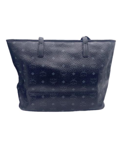 MCM（エムシーエム）MCM (エムシーエム) レザートートバッグ ブラックの古着・服飾アイテム