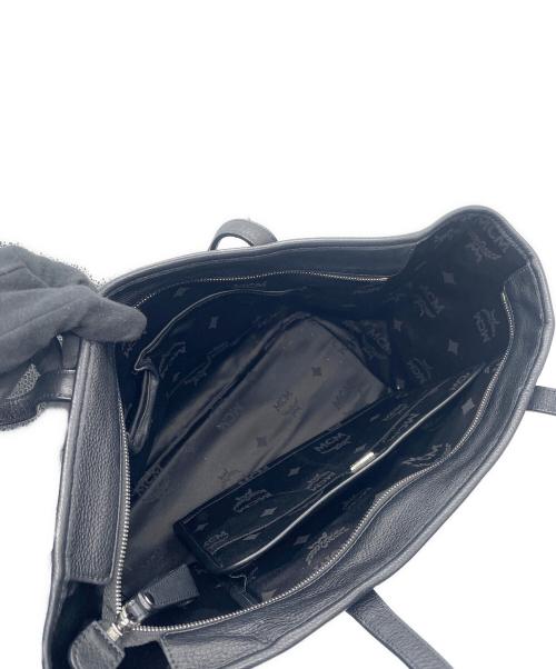 MCM（エムシーエム）MCM (エムシーエム) レザートートバッグ ブラックの古着・服飾アイテム