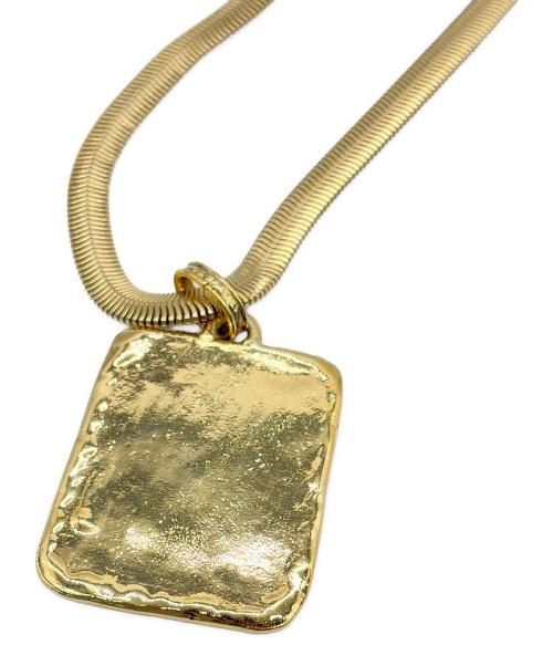 Yves Saint Laurent（イヴサンローラン）Yves Saint Laurent (イヴサンローラン) YSLプレートネックレス ゴールドの古着・服飾アイテム