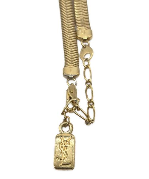 Yves Saint Laurent（イヴサンローラン）Yves Saint Laurent (イヴサンローラン) YSLプレートネックレス ゴールドの古着・服飾アイテム