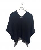 gommeゴム）の古着「ニットポンチョ」｜ブラック