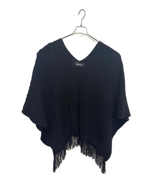 gomme（ゴム）gomme (ゴム) ニットポンチョ ブラック サイズ:表記なしの古着・服飾アイテム