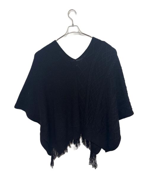 gomme（ゴム）gomme (ゴム) ニットポンチョ ブラック サイズ:表記なしの古着・服飾アイテム