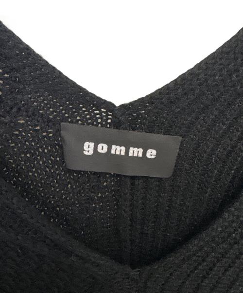 gomme（ゴム）gomme (ゴム) ニットポンチョ ブラック サイズ:表記なしの古着・服飾アイテム