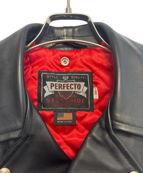 Schott（ショット）Schott (ショット) レザーライダースジャケット ブラック サイズ:38の古着・服飾アイテム