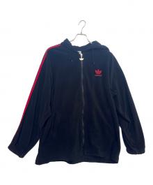 adidas（アディダス）の古着「フリースジップパーカー」｜レッド×ブラック