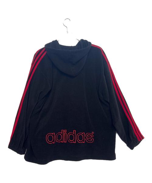 adidas（アディダス）adidas (アディダス) フリースジップパーカー レッド×ブラック サイズ:Ｌの古着・服飾アイテム