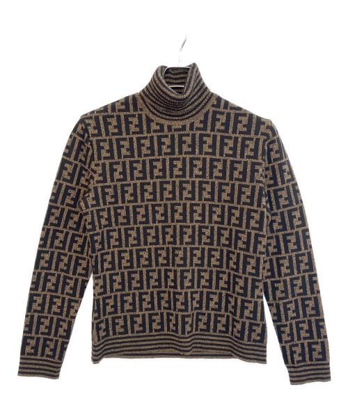 FENDI（フェンディ）FENDI (フェンディ) タートルネックニット ブラウン サイズ:Lの古着・服飾アイテム