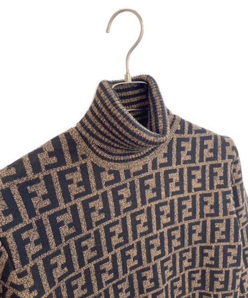 FENDI（フェンディ）FENDI (フェンディ) タートルネックニット ブラウン サイズ:Lの古着・服飾アイテム