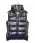 BURBERRY BLACK LABEL（バーバリーブラックレーベル）の古着「リバーシブルダウンベスト」｜ブラック×グレー