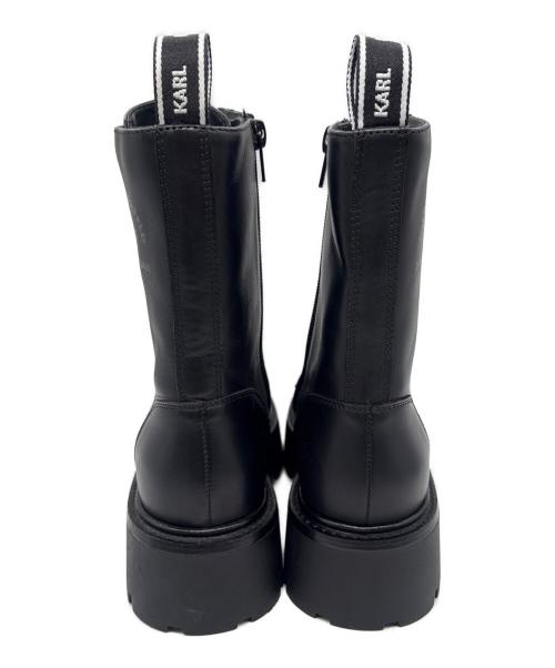 Karl Lagerfeld（カール ラガーフェルド）KARL LAGERFELD (カール ラガーフェルド) Burly Biker Hi Lace Boot ブラック サイズ:23の古着・服飾アイテム