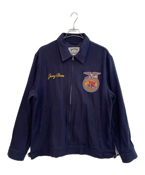 HOUSTON（ヒューストン）HOUSTON (ヒューストン) コットン リネン ジャケット FFA ネイビー サイズ:XXLの古着・服飾アイテム