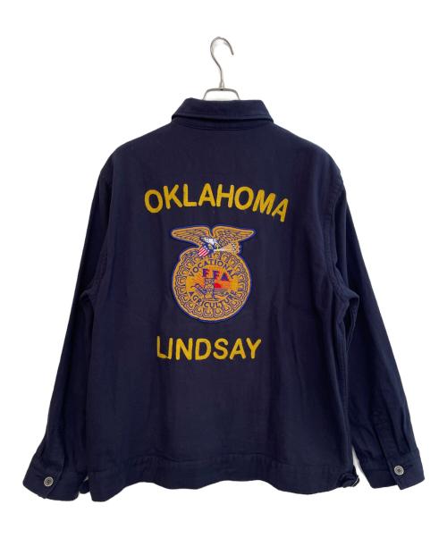 HOUSTON（ヒューストン）HOUSTON (ヒューストン) コットン リネン ジャケット FFA ネイビー サイズ:XXLの古着・服飾アイテム