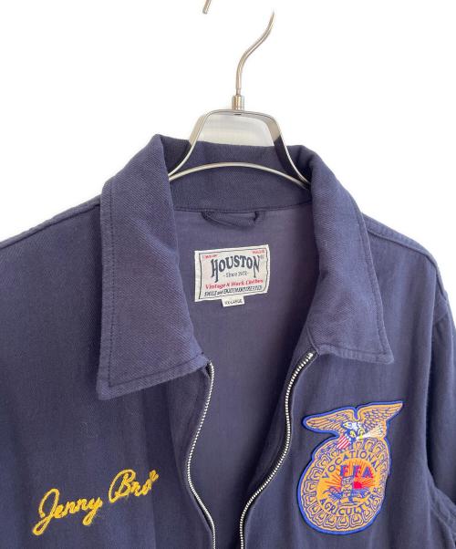 HOUSTON（ヒューストン）HOUSTON (ヒューストン) コットン リネン ジャケット FFA ネイビー サイズ:XXLの古着・服飾アイテム