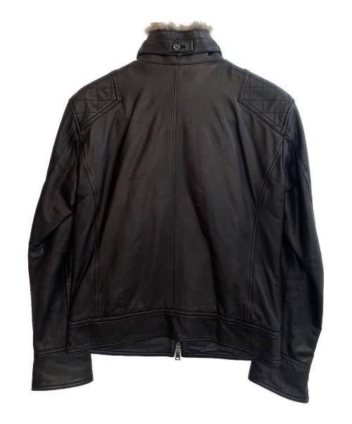 BURBERRY BLACK LABEL（バーバリーブラックレーベル）BURBERRY BLACK LABEL (バーバリーブラックレーベル) ラムレザージャケット ブラック サイズ:Mの古着・服飾アイテム